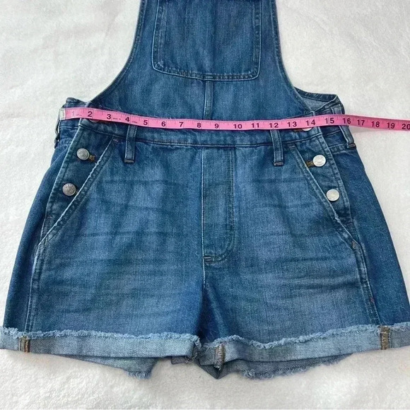 Madewell Adirondack Short Overalls in Delmar Wash Blue Size s - Picture 10 of 13